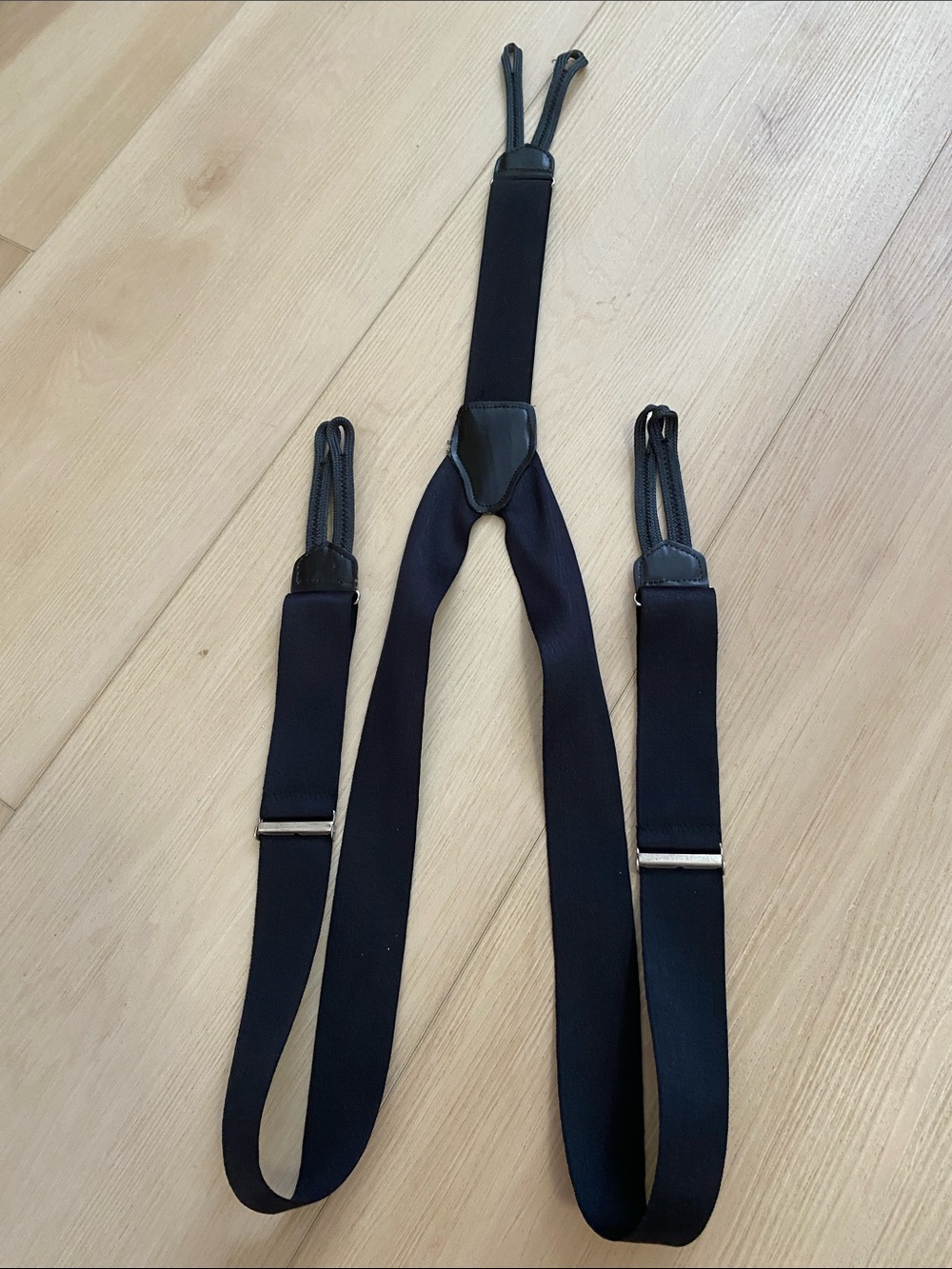 Classic Men's Black Silk Suspenders